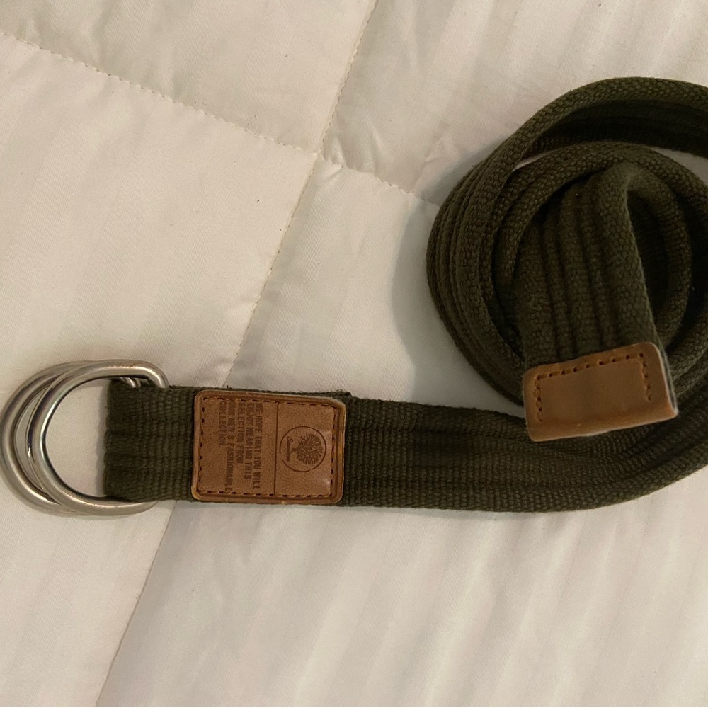Olive Green Canvas Silver D-Ring buckle 48” Belt